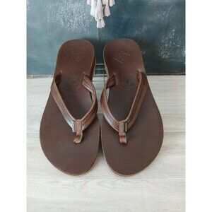 Free Waters Open Country Flip Flop Shoes Womens SZ 10.5 Brown Leather New